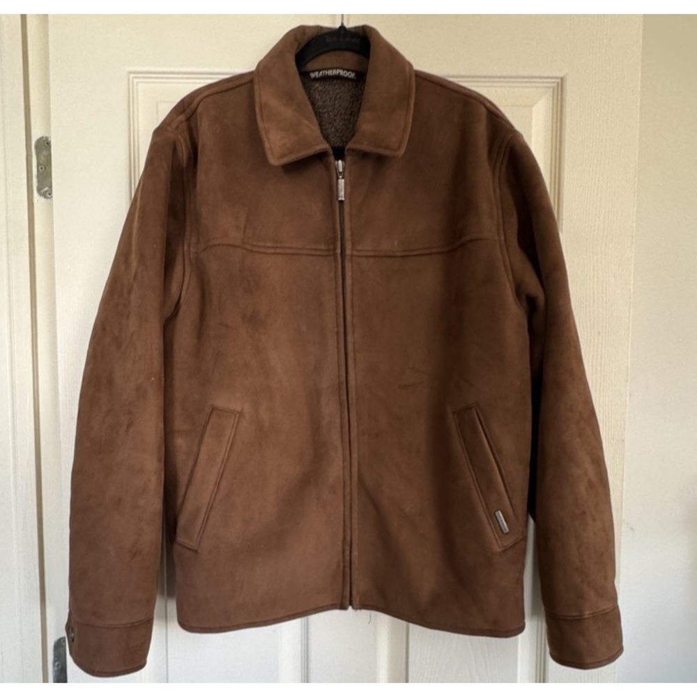 Weatherproof Men's Suede Jacket Brown Medium